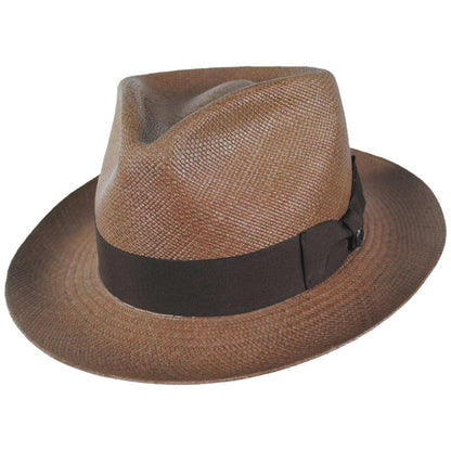 Jaxon Hats | Humphrey Grade 8 Panama Straw Fedora Hat | 127153 | lead | WALNUT