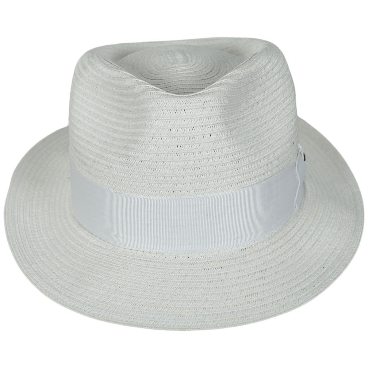 Bigalli | Alessandro Toyo Braid Fedora Hat | 129240 | front | WHITE