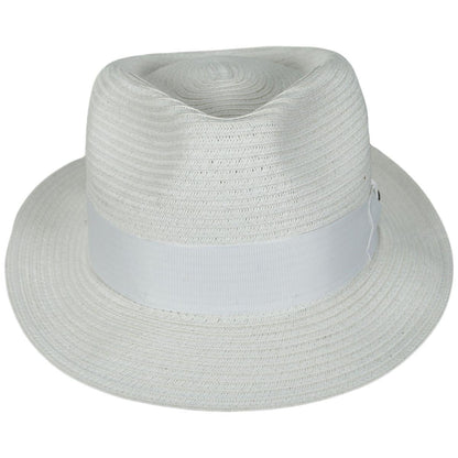 Bigalli | Alessandro Toyo Braid Fedora Hat | 129240 | front | WHITE