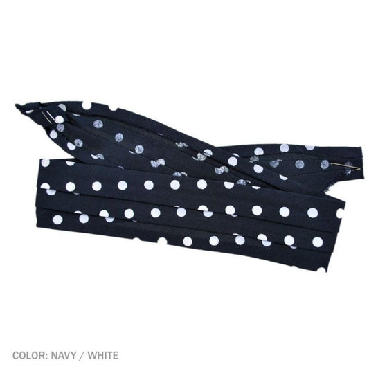 Capas Headwear | Polka Dot 3-Pleat Puggaree Hat Band | 602014 | lead | NAVY/WHITE