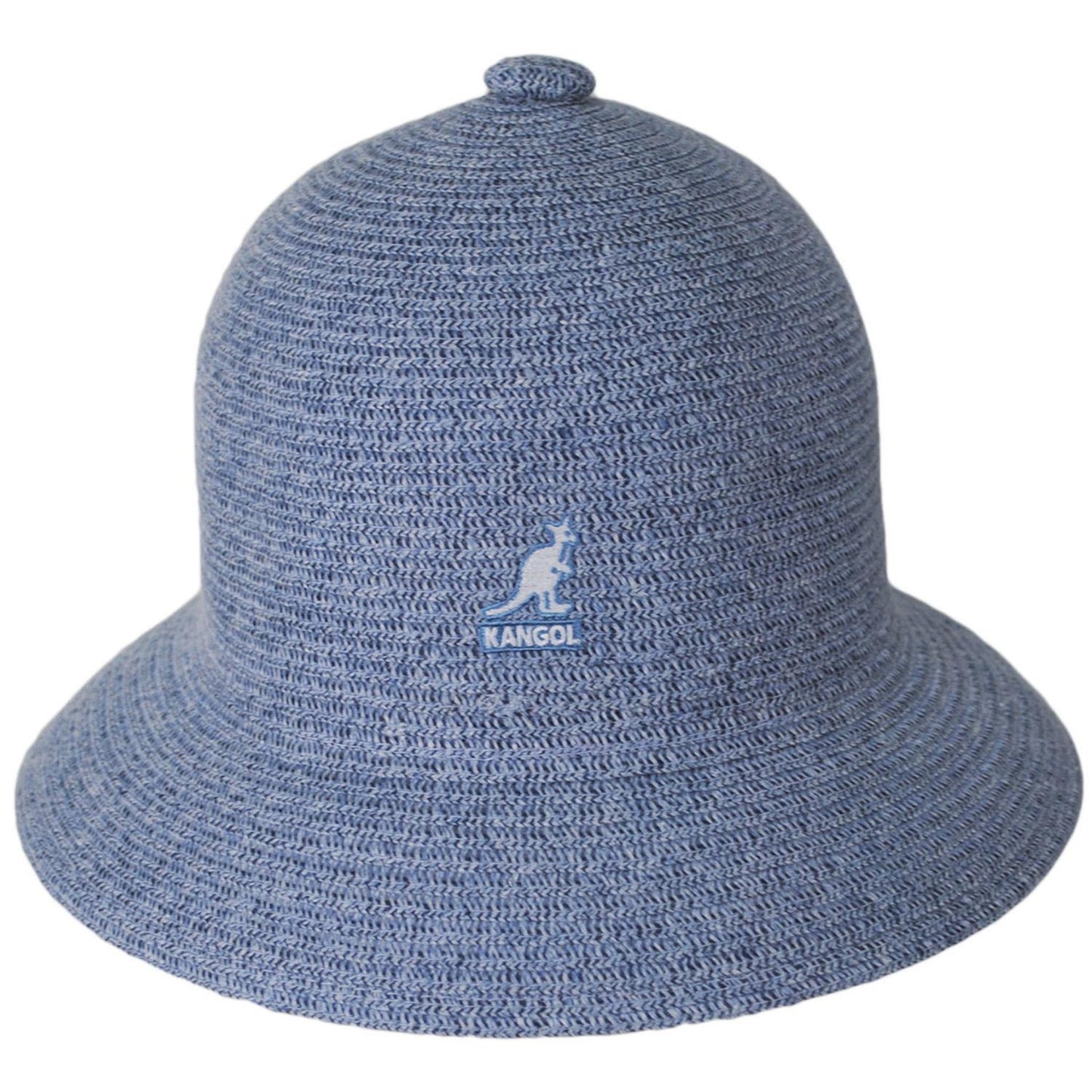 Kangol | Linen Braid Casual Bucket Hat - Denim Blue | 185805DB | front | HEATHER DENIM BLUE