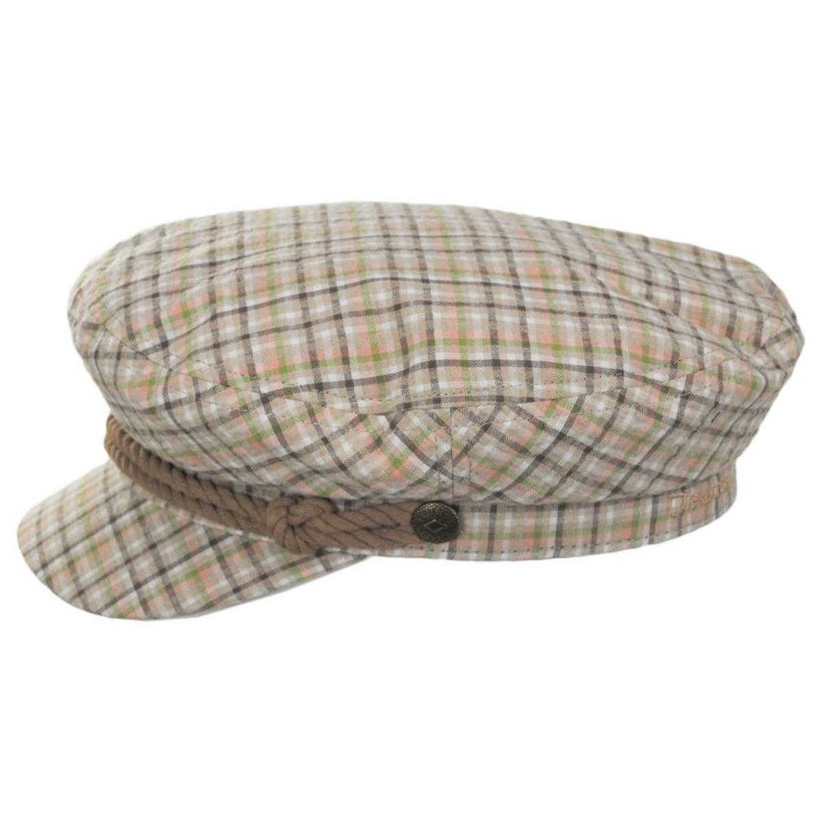 BRIXTON HATS | Plaid Fiddler Cap | 181349 | profile | SAND PLAID