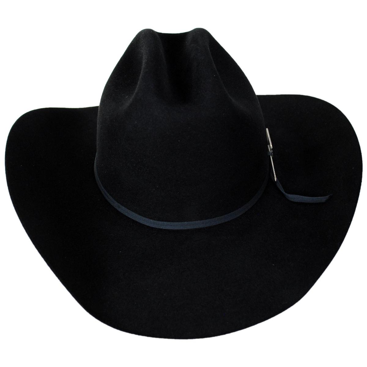 Seager | Longhorn 10X Fur Felt Western Hat | 136406 | front | BLACK
