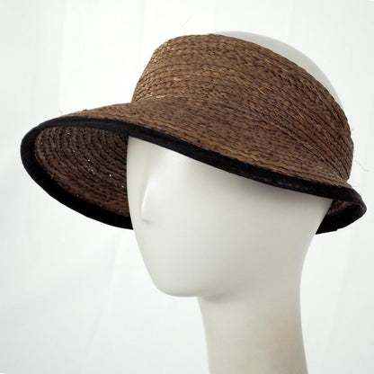 Kathy Jeanne | Updo Raffia Straw Visor | 198700 | profile | BROWN/BLACK