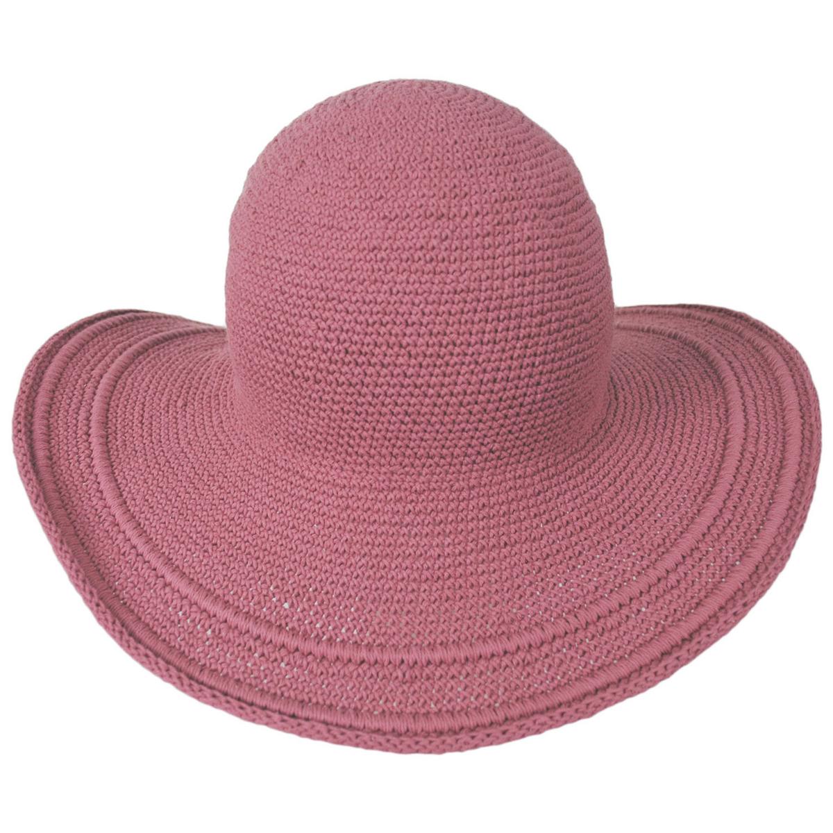 San Diego Hat Company | Bali Cotton Crochet Sun Hat  | 108934 | front | ROSE