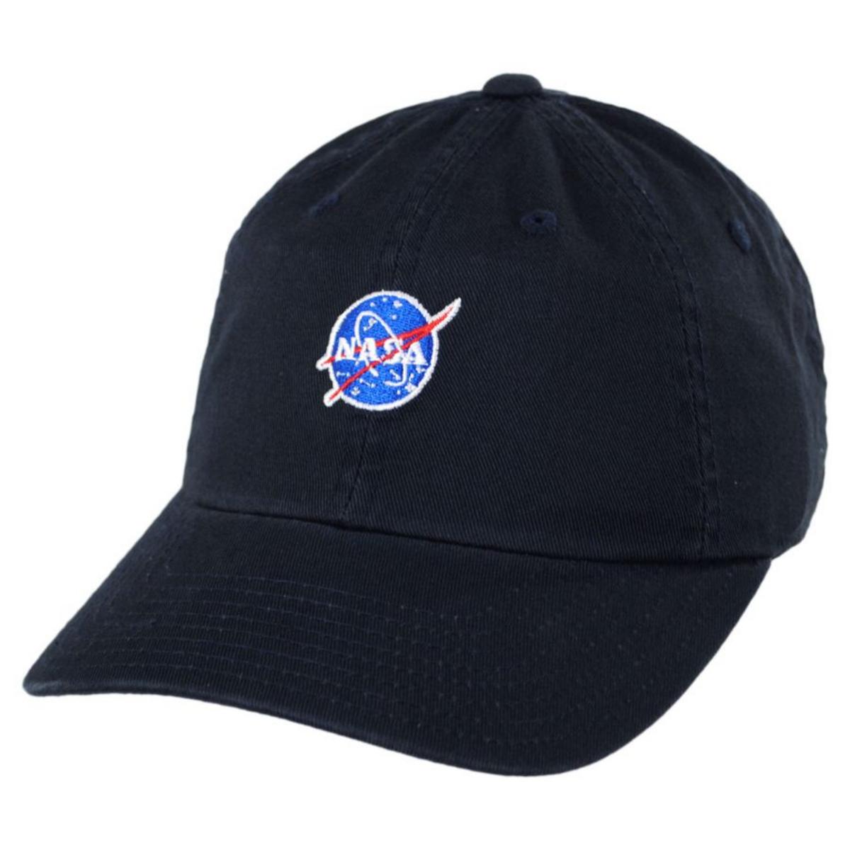 NASA | NASA Micro Cotton Strapback Baseball Cap Dad Hat | 210372 | lead | NAVY