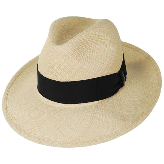 Borsalino | Quito Largo Panama Straw Fedora Hat | 126003 | lead | NATURAL