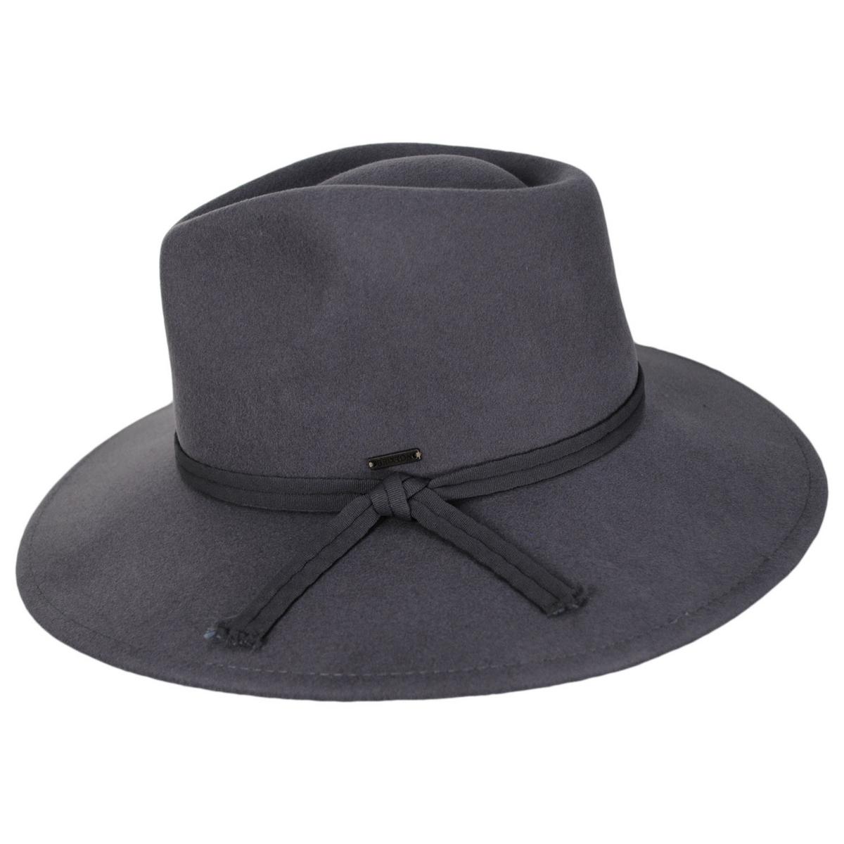 BRIXTON HATS | Joanna Packable Wool Felt Fedora Hat - Dusk | 123926DSK | profile | DUSK