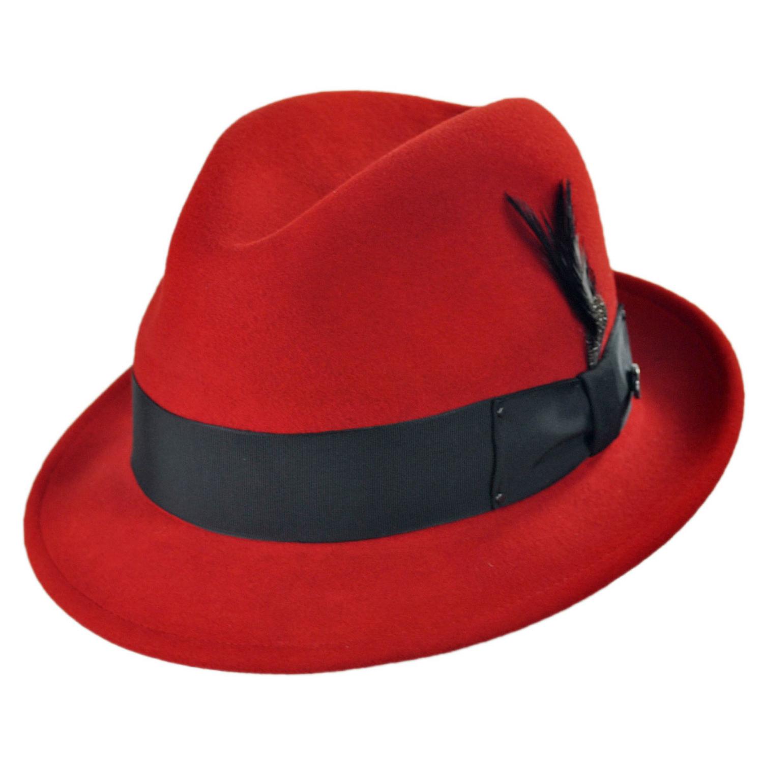 Bailey 1922 | Tino Wool LiteFelt Trilby Fedora Hat - Red | 130008RED | lead | RED