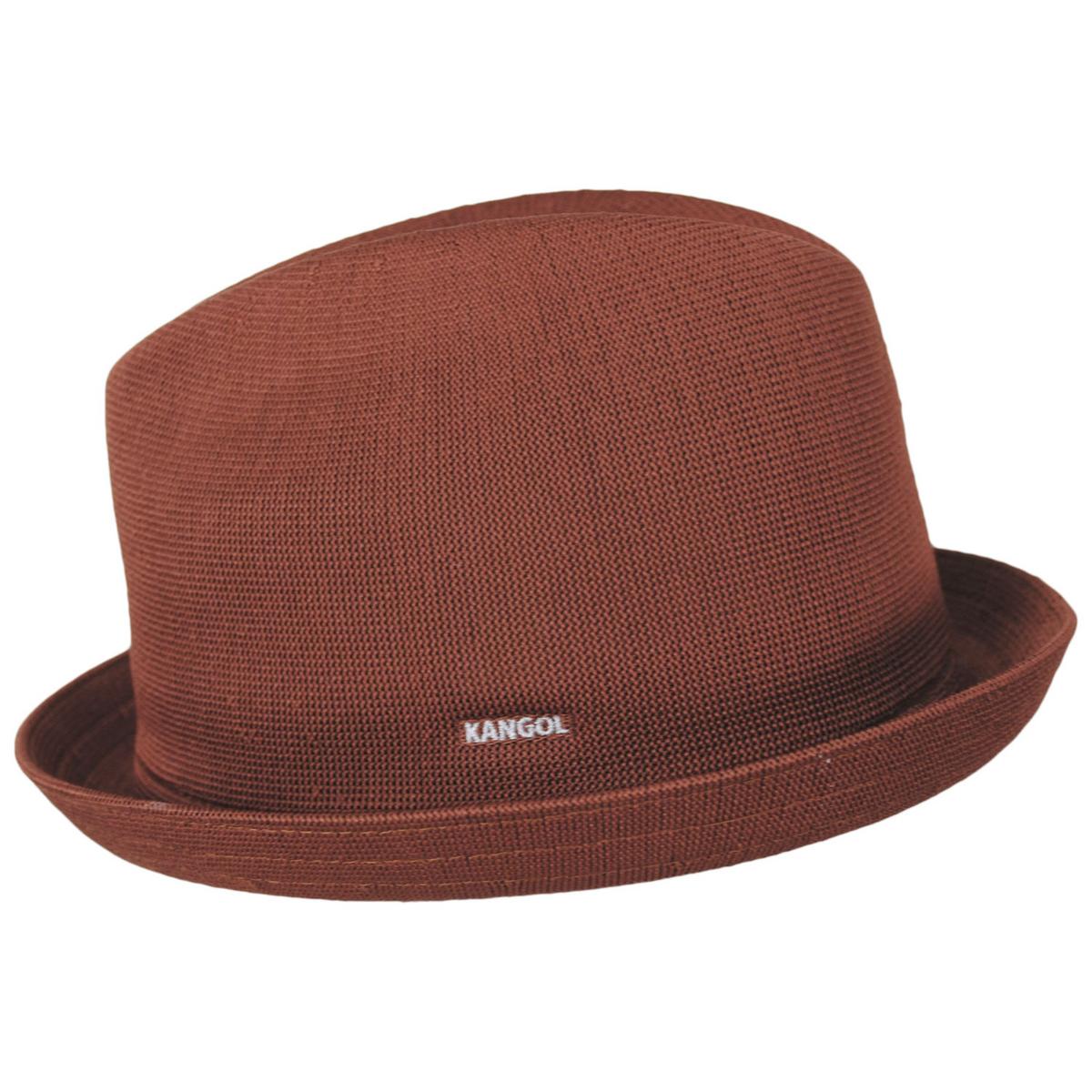 Kangol | Tropic Playa Stingy Brim Fedora Hat - Mahogany | 140518SS24 | profile | MAHOGANY