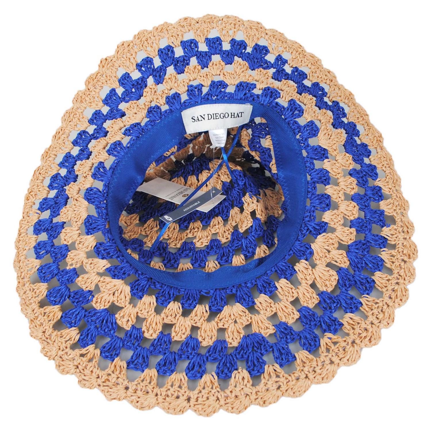 San Diego Hat Company | Julep Toyo Straw Sun Hat | 103598 | under | BLUE STRIPE