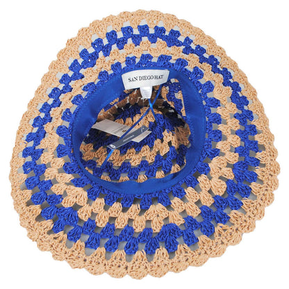 San Diego Hat Company | Julep Toyo Straw Sun Hat | 103598 | under | BLUE STRIPE