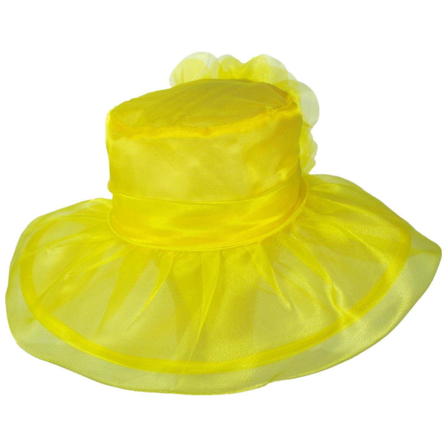 Sophia | Flower Clip Organza Dress Hat | 122910 | lead | YELLOW