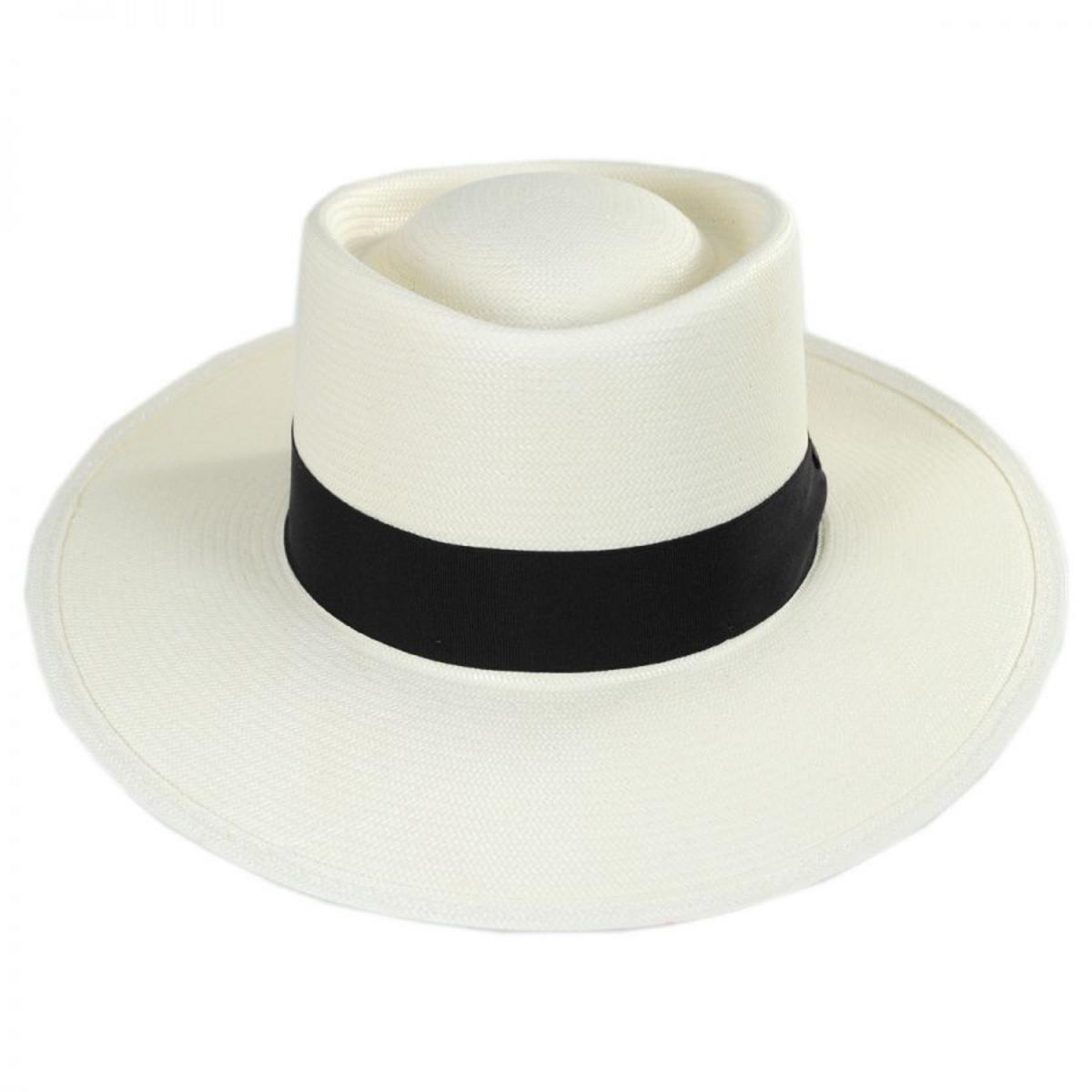 Dobbs | St. Charles Shantung Straw Gambler Hat | 126986 | front | NATURAL
