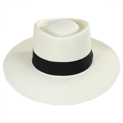 Dobbs | St. Charles Shantung Straw Gambler Hat | 126986 | front | NATURAL