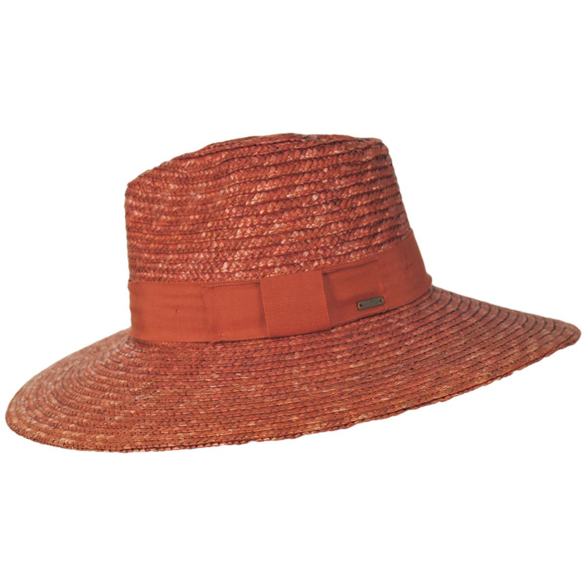 BRIXTON HATS | Joanna Wheat Straw Fedora Hat - Phoenix Orange | 104012PO | profile | PHOENIX ORANGE