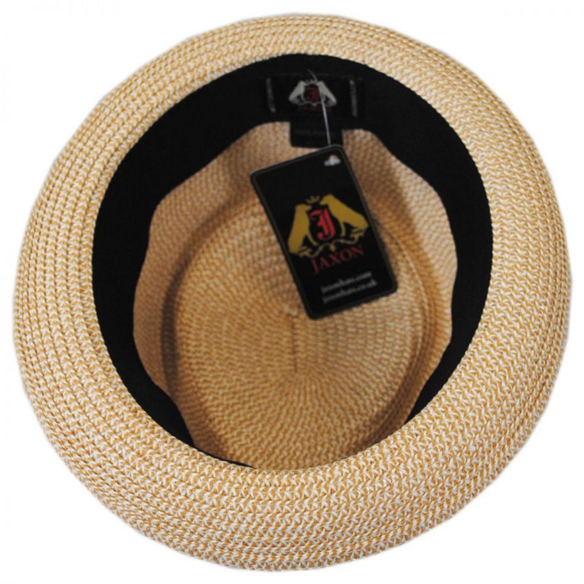 Jaxon Hats | Toyo Straw Diamond Crown Fedora Hat | 128503 | under | TAN