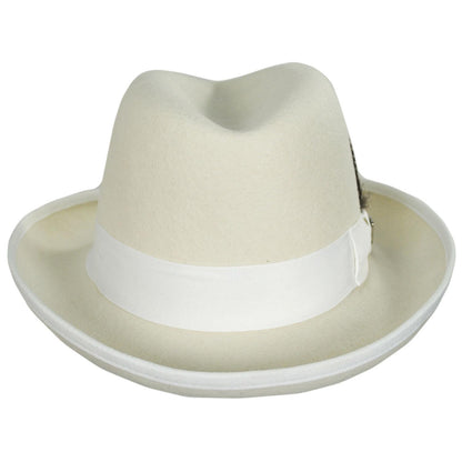 Stacy Adams | Wool Felt Homburg Hat | 130463 | front | IVORY
