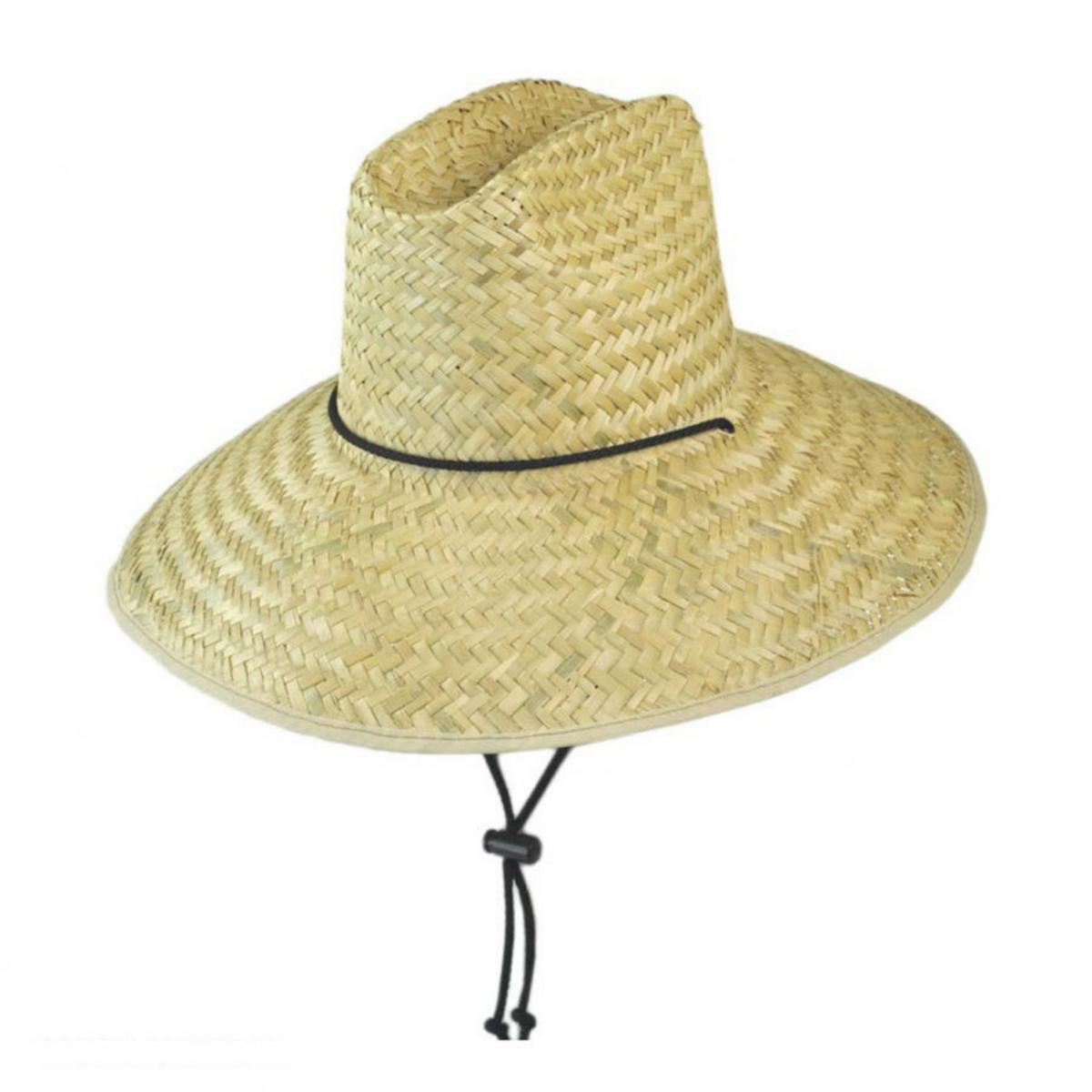 Dorfman Pacific | Palm Leaf Straw Lifeguard Hat with Bound Brim | 126162 | lead | NATURAL