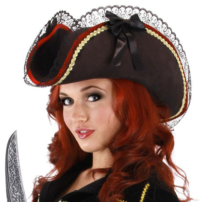 Elope | Lady Buccaneer Hat | 190337 | lsfone | RED/BLACK