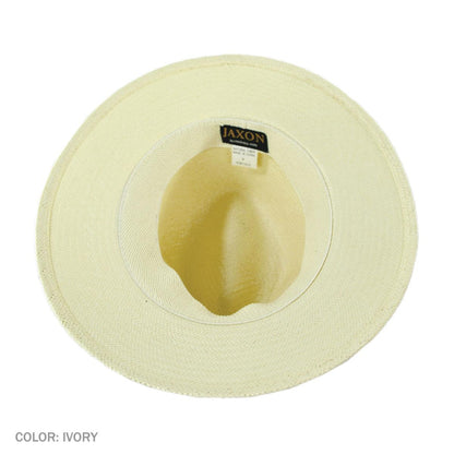 Jaxon Hats | Toyo Straw Safari Fedora Hat - Khaki Band | 129914 | under | IVORY