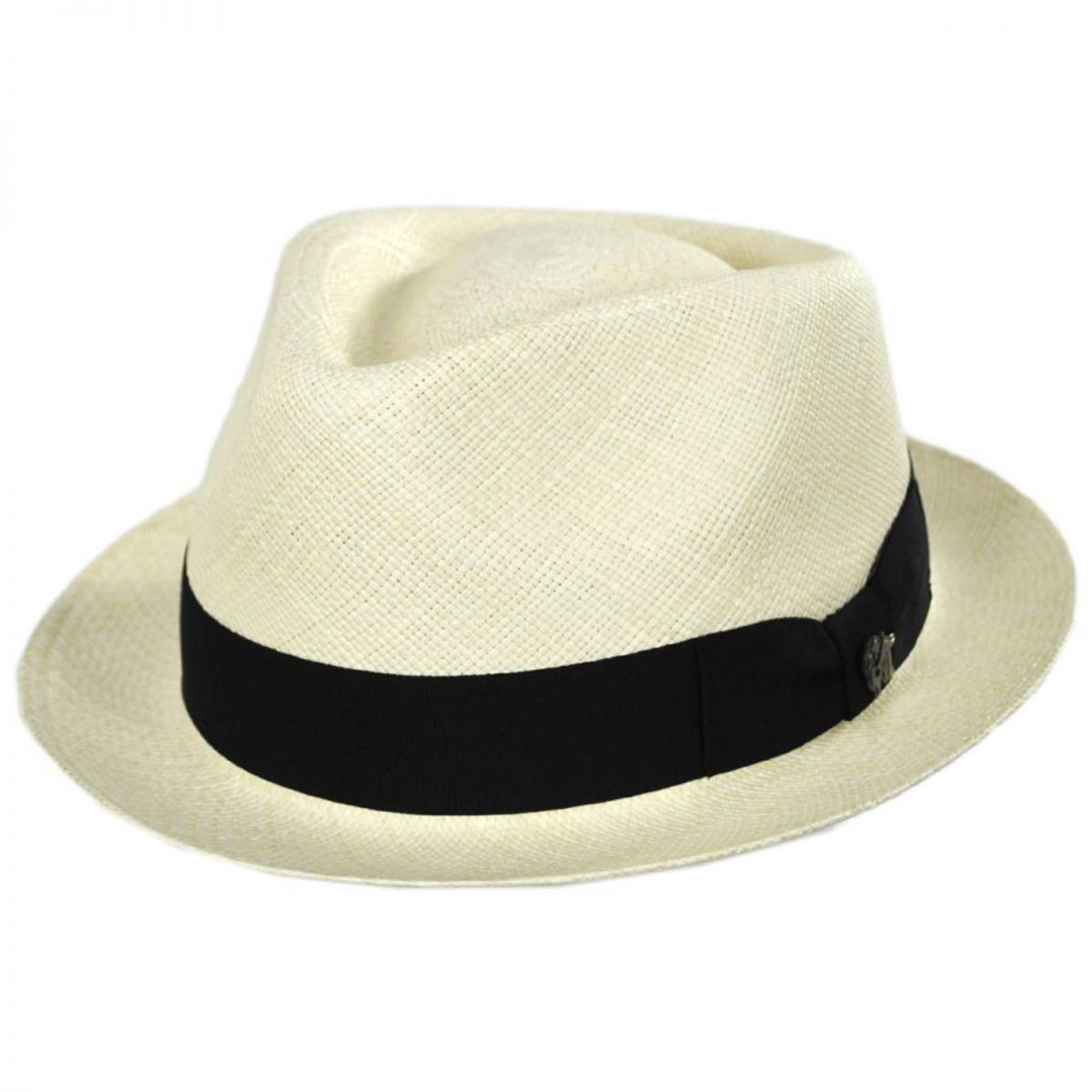 Bigalli | Boston Panama Straw Trilby Fedora Hat | 129202 | lead | NATURAL