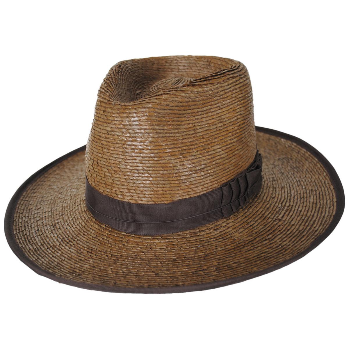 BRIXTON HATS | Reno Palm Straw Rancher Hat | 128357 | lead | COFFEE