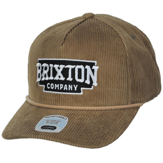 BRIXTON HATS | Pierson Cotton Corduroy MP Snapback Baseball Cap | 201881 | lead | SAND CORDUROY