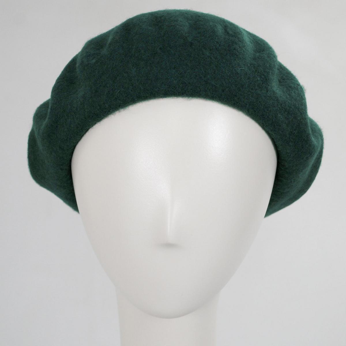 Village Hat Shop | Wholesale Wool Fashion Beret B2B Pre-Pack | B2B152500 | front | DARK GREEN