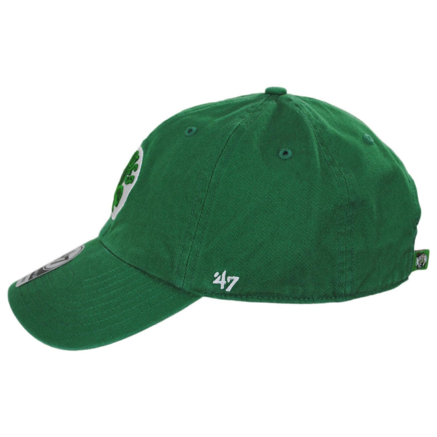 47 Brand | Boston Celtics NBA Clean Up Strapback Baseball Cap Dad Hat | 203951 | profile | KELLY GREEN