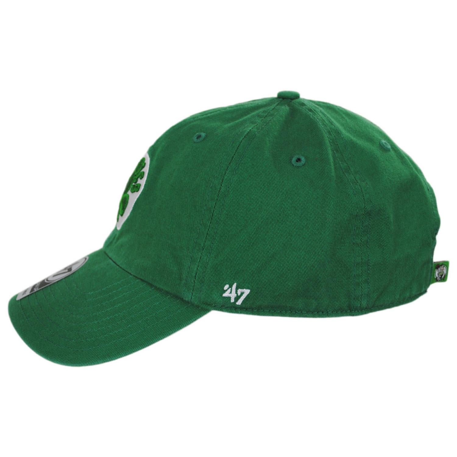 47 Brand | Boston Celtics NBA Clean Up Strapback Baseball Cap Dad Hat | 203951 | profile | KELLY GREEN