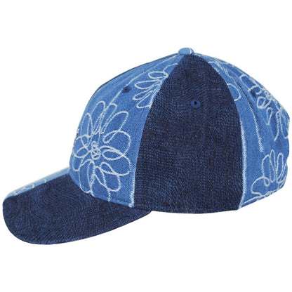 Kangol | Denim Mashup Strapback Baseball Cap Dad Hat | 201132 | profile | MEDIUM BLUE FLORAL