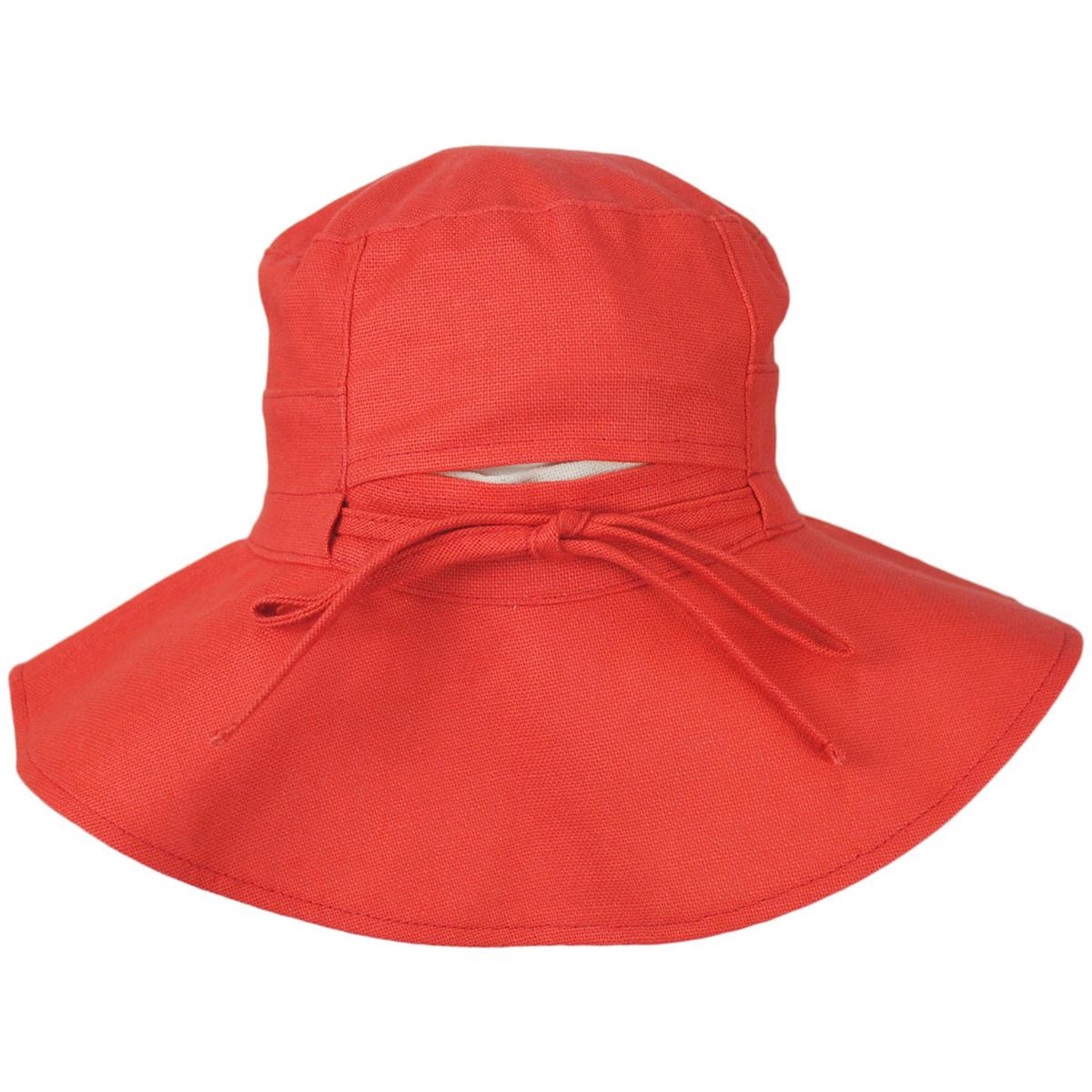 Scala | Alma Ponytail Cotton Bucket Hat | 106443 | detailone | CORAL