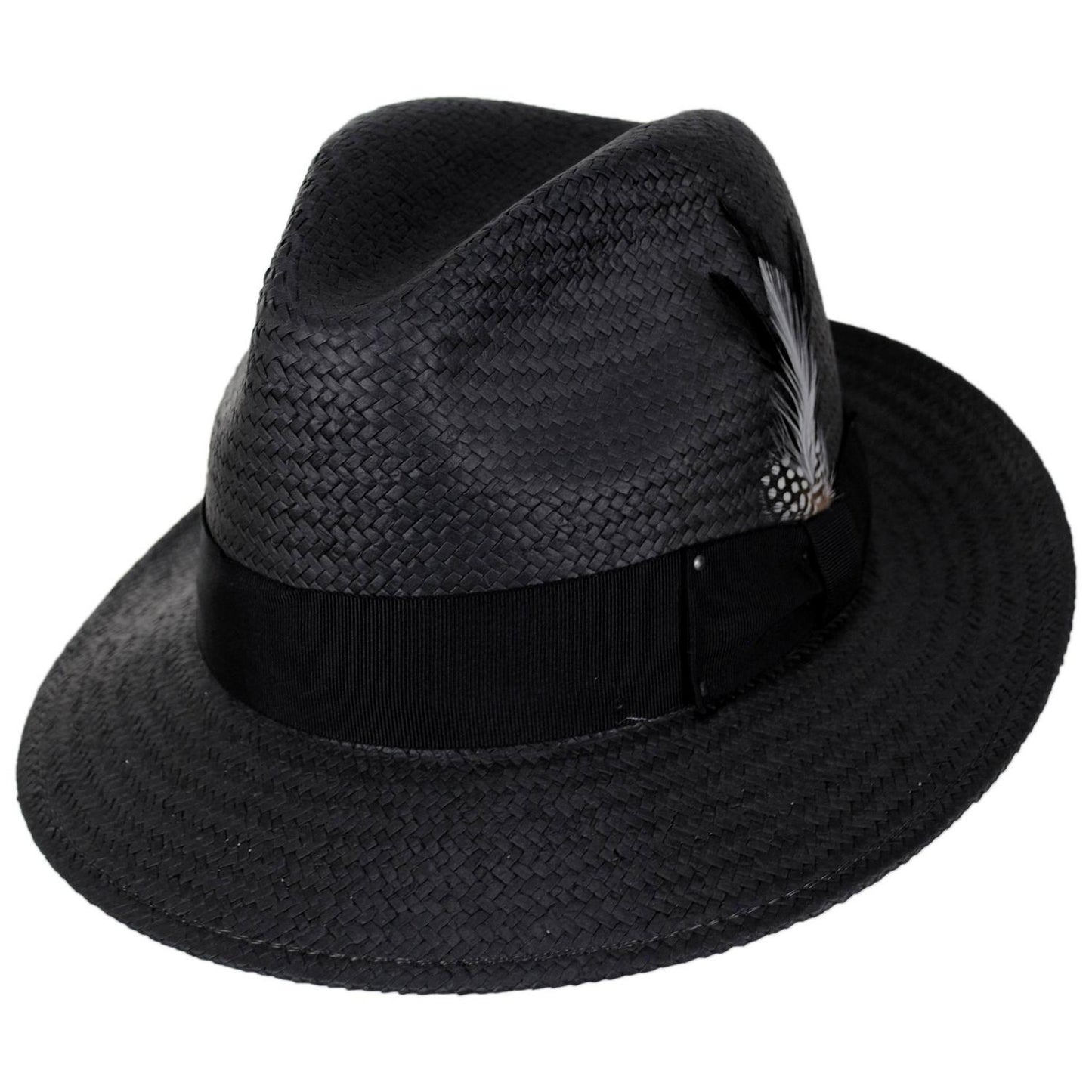 Bailey 1922 | Blixen Sun Raindura Straw Fedora Hat | 127936 | lead | BLACK