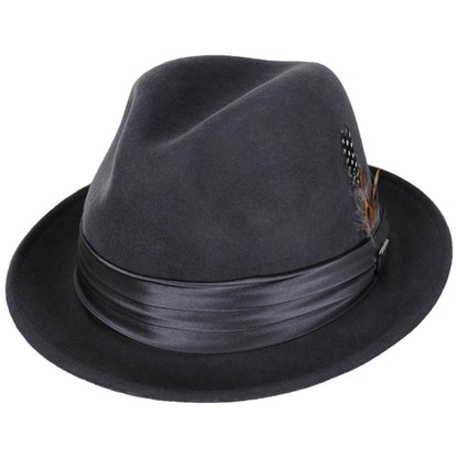 Stacy Adams | Crushable Wool Felt Fedora Hat | 130456 | lead | GREY
