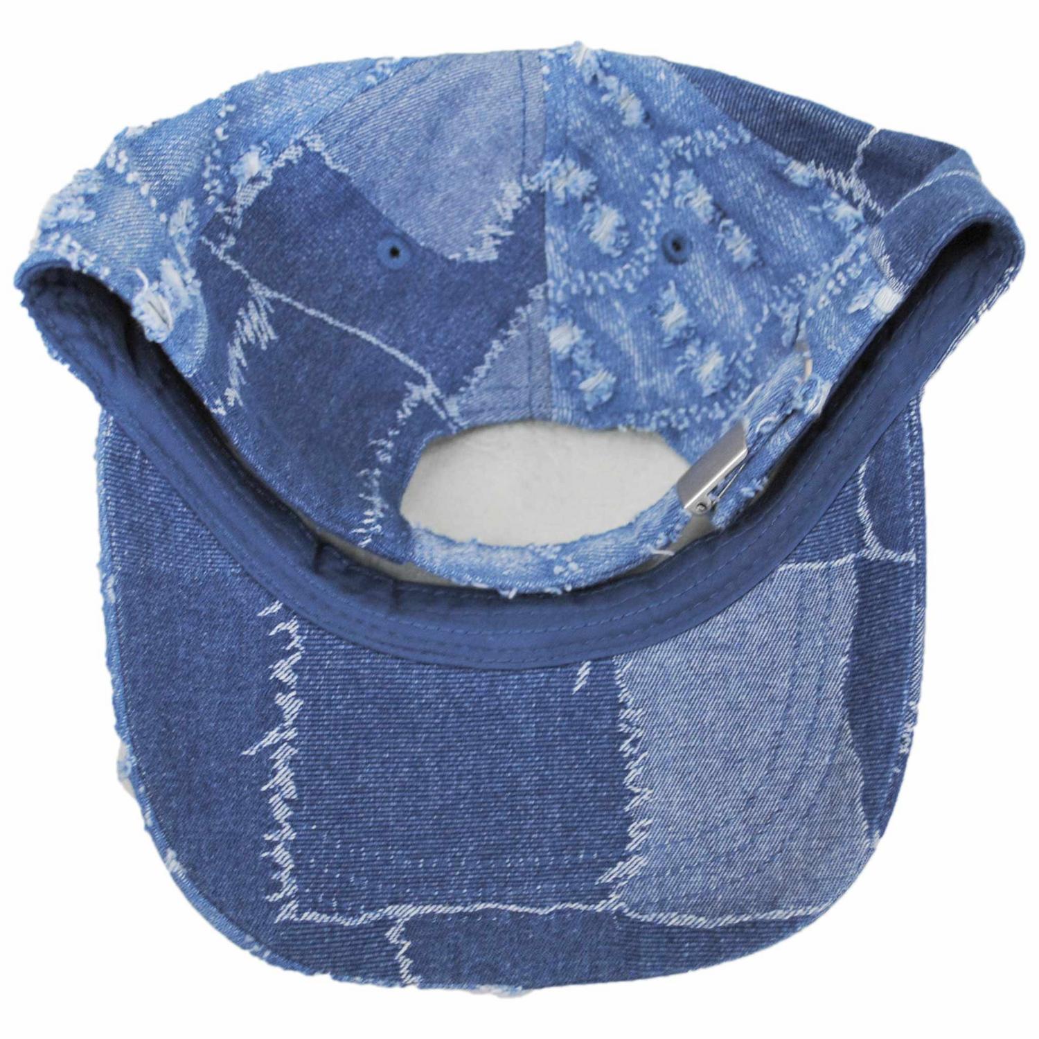 Kangol | Denim Mashup Strapback Baseball Cap Dad Hat | 201132 | under | MEDIUM BLUE