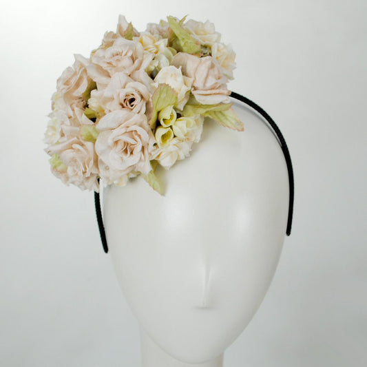 Kathy Jeanne | Rose Bouquet Fascinator | 122461 | front | IVORY