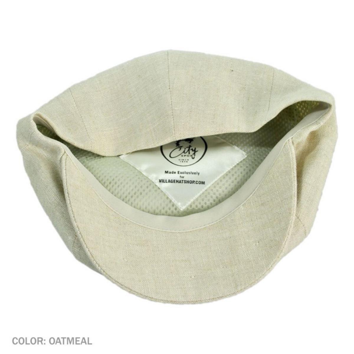 City Sport Caps | Linen Newsboy Cap | 175040 | under | OATMEAL