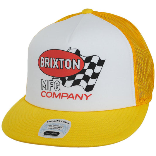BRIXTON HATS | Collins HP NetPlus Foam Mesh Snapback Trucker Baseball Cap | 201869 | lead | YELLOW/WHITE/YELLOW