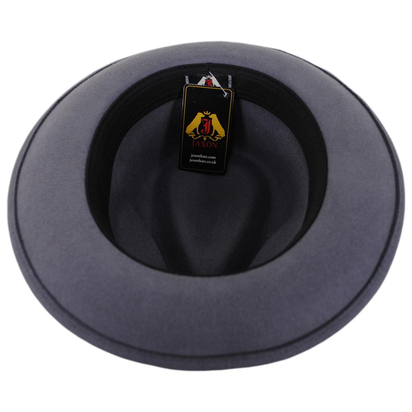 Jaxon Hats | C-Crown Crushable Wool Felt Fedora Hat | 135003 | under | GREY