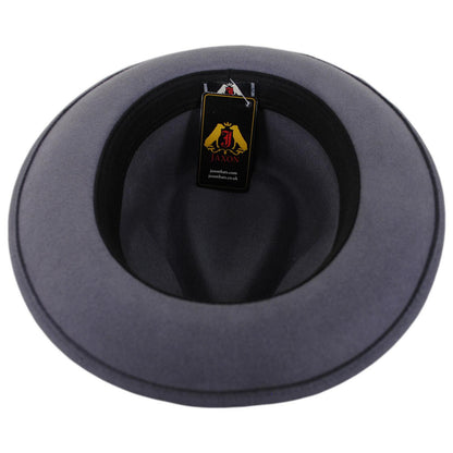 Jaxon Hats | C-Crown Crushable Wool Felt Fedora Hat | 135003 | under | GREY