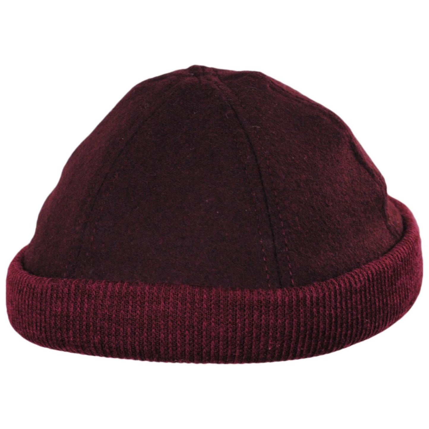 Dorfman Pacific | Skully Melton Wool Blend Skull Cap | 500042 | lead | BURGUNDY