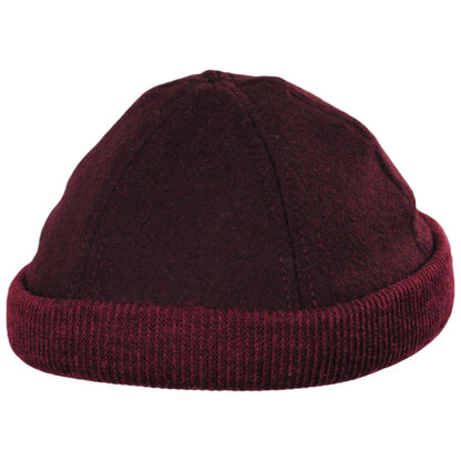 Dorfman Pacific | Skully Melton Wool Blend Skull Cap | 500042 | lead | BURGUNDY