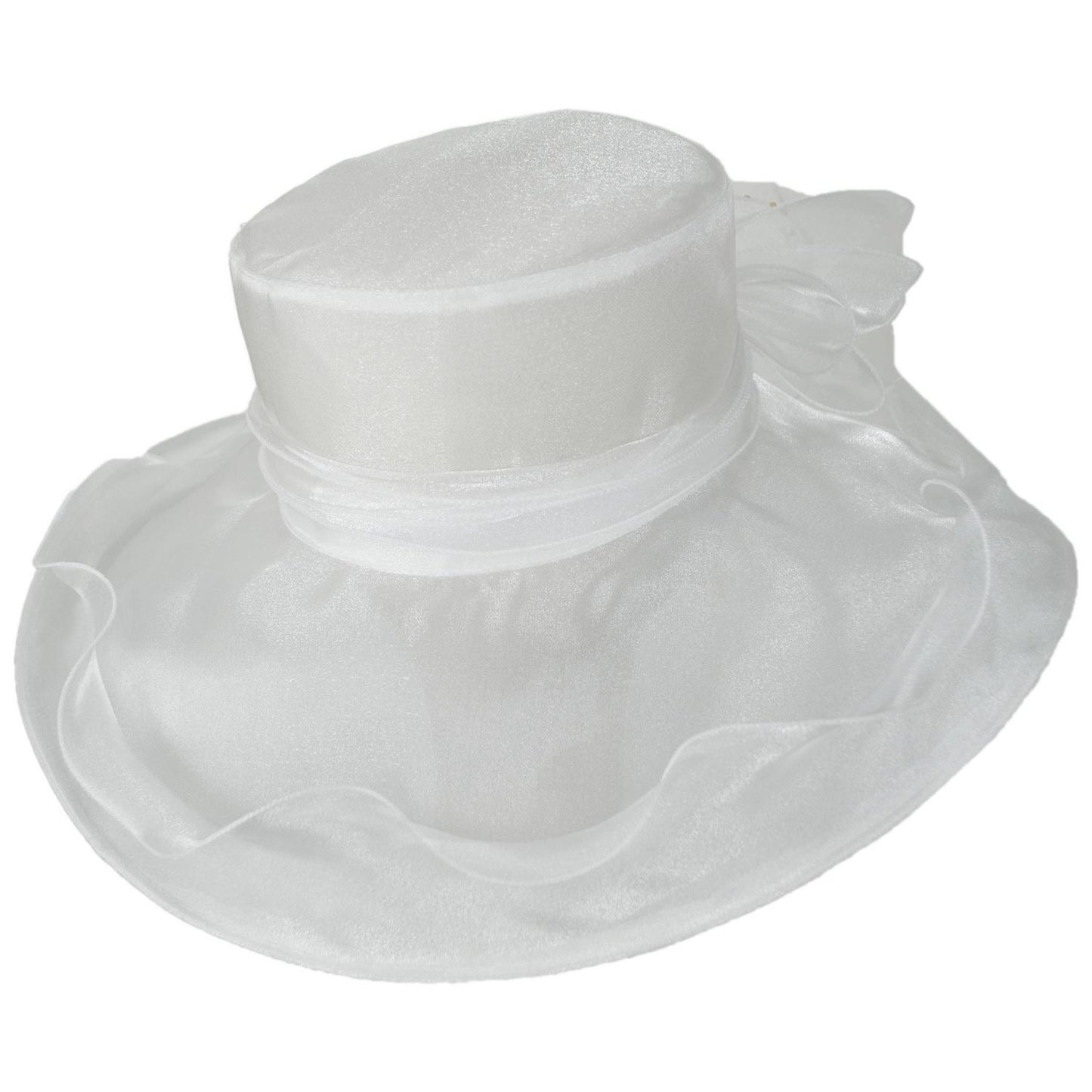 San Diego Hat Company | Organza Pearl Boater Dress Hat | 121052 | lead | WHITE