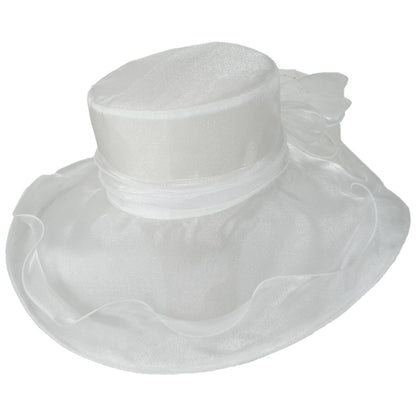 San Diego Hat Company | Organza Pearl Boater Dress Hat | 121052 | lead | WHITE