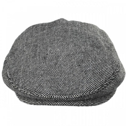 Jaxon Hats | Marl Tweed Wool Blend Ivy Cap | 167751 | front | BLACK