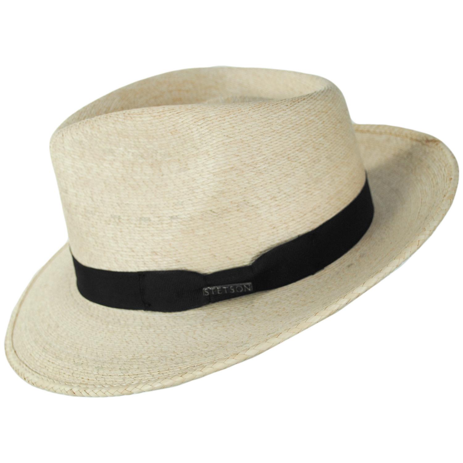 Stetson | Rushmore Palm Leaf Straw Fedora Hat | 126914 | profile | NATURAL