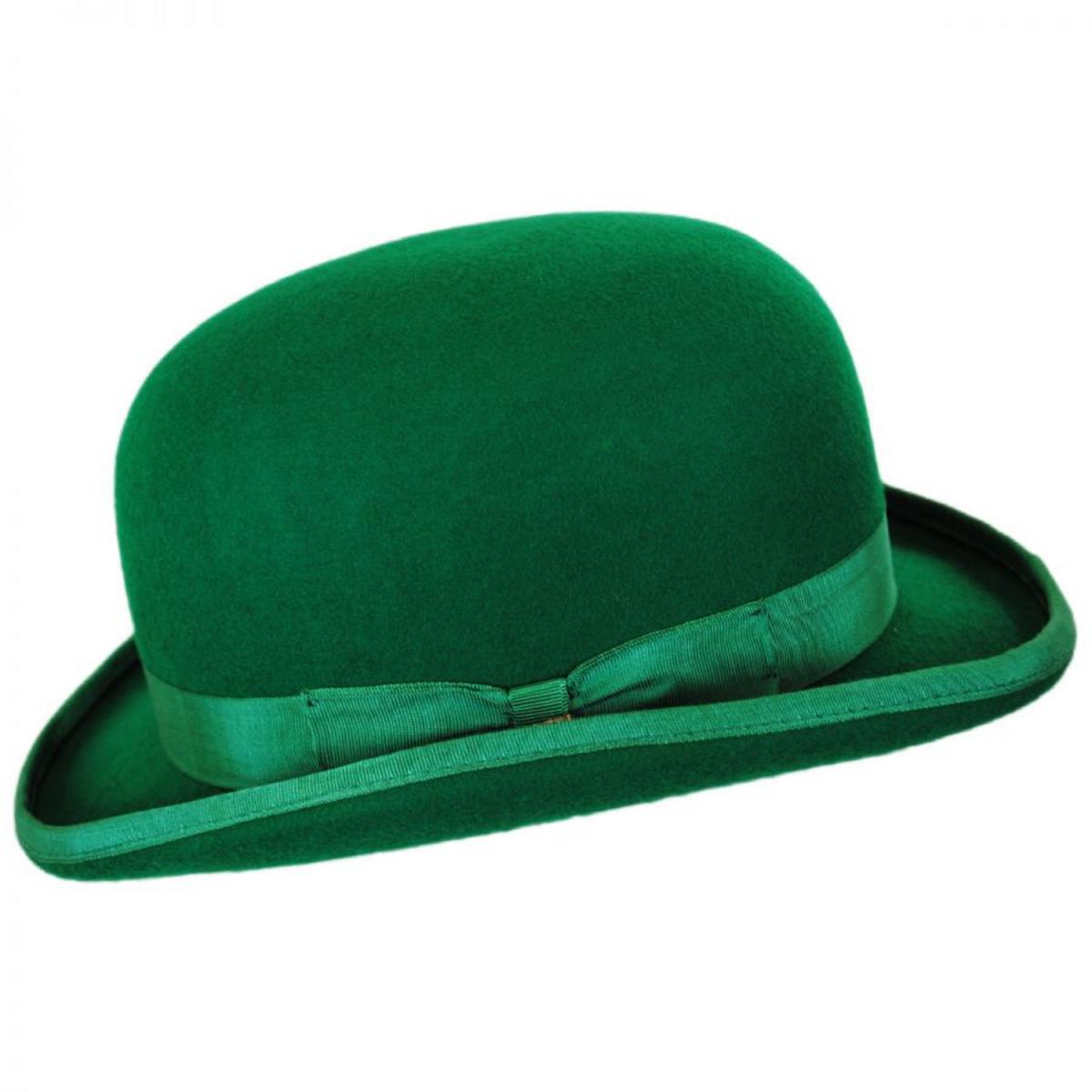Scala | Low Crown Wool Felt Bowler Hat | 190116 | profile | KELLY