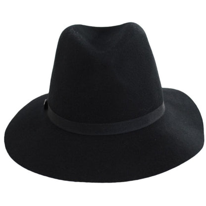 Scala | Xenia Wool Felt Earflap Safari Fedora Hat | 123439 | front | BLACK