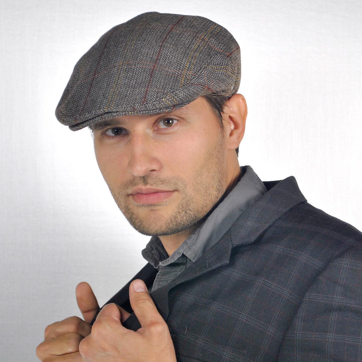 Jaxon Hats | Tweed Wool Blend Ivy Cap | 167752 | lsmone | BROWN/GREY
